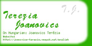 terezia joanovics business card